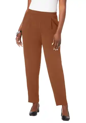 Walmart Jessica London Women's Plus Size Stretch Knit Elastic Pull-On Straight Leg Pants Trousers offer