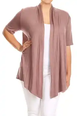 Walmart MOA Collection Women's Casual Open Front Short Sleeve Cardigan Made in USA offer