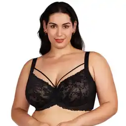 Walmart HSIA Womens Plus Size Bras Full Coverage Mesh Unlined Minimizer Bras Black 38DD offer