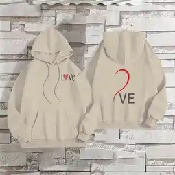 Walmart Men's and Women's Winter Spring Valentine's Day Love Letter Printed Loose Casual Hoodie with Pocket offer