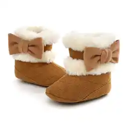 Walmart Toddler Boots Baby Girls Shoes Winter Snow Bowknot Soft Sole Warm Prewalker Boys Booties Size 0-3 M offer