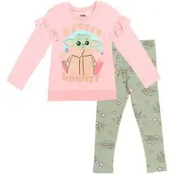 Walmart Star Wars Baby Yoda Little Girls T-Shirt and Leggings Outfit Set Pink / Green 6-6X offer