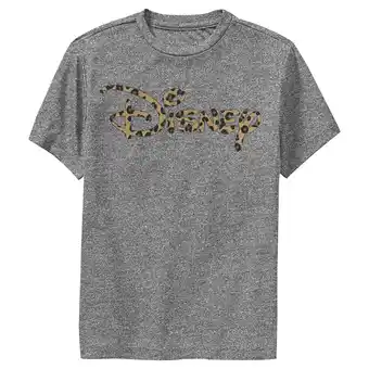 Walmart Boy's Disney Leopard Print Logo Performance Graphic Tee Charcoal Heather Medium offer