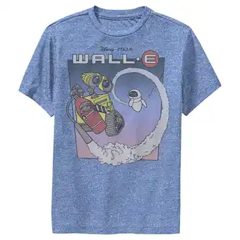 Walmart Boy's Wall-E Journey Into Space Performance Graphic Tee Royal Blue Heather Large offer