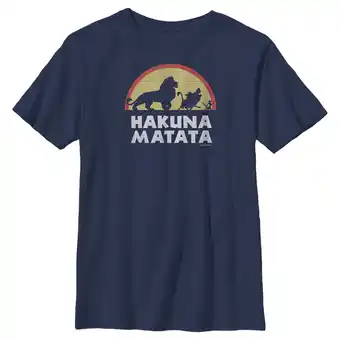 Walmart Boy's Lion King Hakuna Matata Silhouette Graphic Tee Navy Blue X Small offer