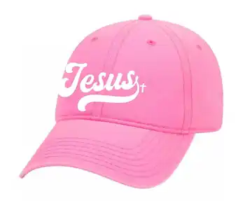 Walmart Jesus Cross Christian Jesus Unisex Twill Dad Hat Adjustable Baseball Cap, Neon Pink offer