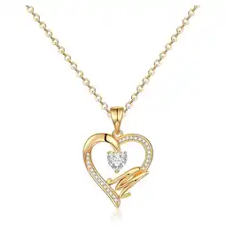 Walmart TINGN Initial Heart Necklace for Women Cubic Zirconia 14K Gold Plated Initial Heart Pendant Necklace offer