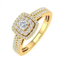 Walmart 1/2 Carat Double Halo Diamond Ring in 10K Yellow Gold (Ring Size 7.5) offer