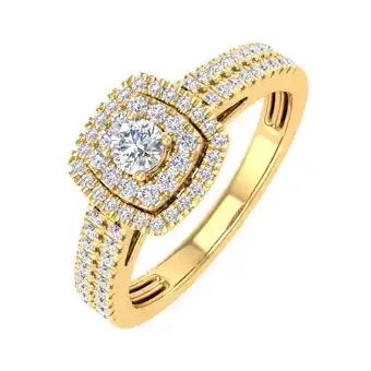 Walmart 1/2 Carat Double Halo Diamond Ring in 10K Yellow Gold (Ring Size 7.5) offer