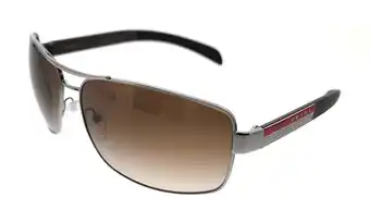 Walmart Prada Men's Gradient PS54IS-5AV6S1-65 Gunmetal Rectangle Sunglasses offer