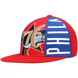 Walmart Men's Mitchell & Ness Red Philadelphia 76ers Hardwood Classics Big Face Callout Snapback Hat offer