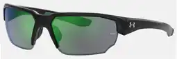 Walmart Under Armour Men's Blitzing Wrap Style Sunglasses Black Frame/Green Lens offer