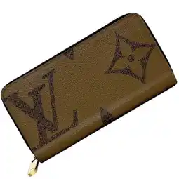 Walmart Pre-Owned Louis Vuitton Zippy Wallet f-21809 Beige Brown Giant Monogram M69353 Canvas... (Good) offer