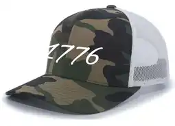 Walmart Men's 1776 United States of America Patriotic Embroidered Mesh Back Trucker Hat, Army/White offer