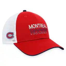 Walmart Men's Fanatics Red Montreal Canadiens Authentic Pro Rink Trucker Adjustable Hat offer