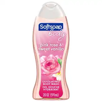 Walmart Softsoap Exfoliating Body Wash, All Skin Types, Lustrous Glow Pink Rose & Vanilla, 20 fl oz Bottle offer