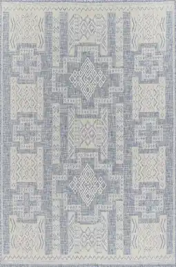 Walmart Momeni Hampton Geometric Blue Indoor Outdoor Rug 2' X 3' offer