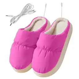 Walmart Comfortable and Heated Slippers - Stay Warm with USB Foot Warming Boots Rose red offer