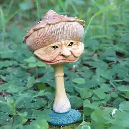 Walmart Human Face Mushroom Sculpture Resin Crafts Ornaments Garden Statue Figure Ornaments offer