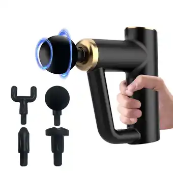 Walmart Rirool Muscle Massage Gun with 6 Speeds and 4 Heads, Portable Body Massager offer