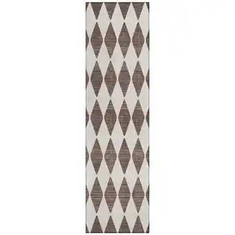 Walmart Addison Rugs Machine Washable Indoor/ Outdoor Chantille Argyle Rug Brown - 2'3 x 7'6 offer