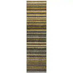 Walmart Addison Rugs Machine Washable Indoor/ Outdoor Chantille Stripes Rug Gold - 2'3 x 7'6 offer