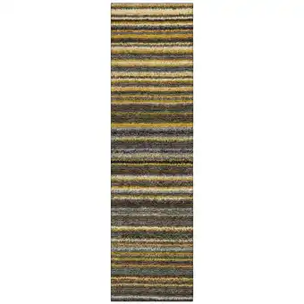 Walmart Addison Rugs Machine Washable Indoor/ Outdoor Chantille Stripes Rug Gold - 2'3 x 7'6 offer