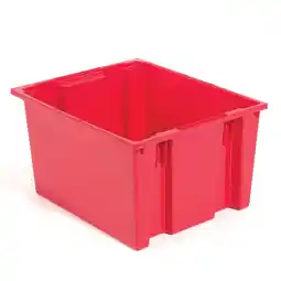 Walmart Global Industrial Stack and Nest Storage Container SNT300 No Lid 29-1/2 x 19-1/2 x 15 Red offer