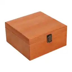 Walmart Wooden Storage Box Rustic with Hinged Lid Home Decor Wood Boxes Keepsake Box brown 19.5x19.5x10cm offer