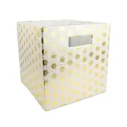 Walmart 13 x 13 x 13 in. Honeycomb Square Polyester Storage Cube, Gold offer