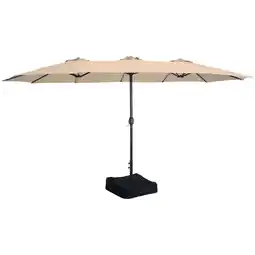 Walmart Sunnydaze 97.5 Tan Solid Double-Sided Octagon Market Umbrella offer