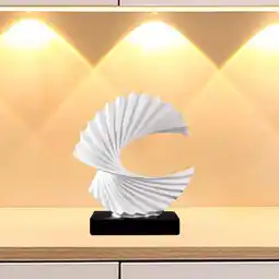 Walmart LOVIVER Wave Statue Ornament Artwork Abstract Sculpture for Bedroom Home Shelf White offer