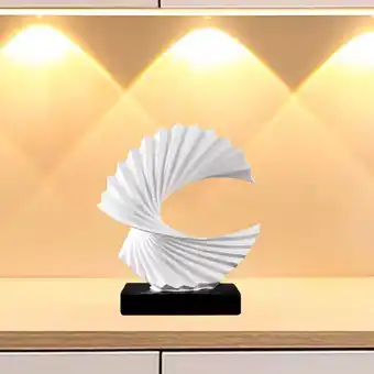 Walmart LOVIVER Wave Statue Ornament Artwork Abstract Sculpture for Bedroom Home Shelf White offer