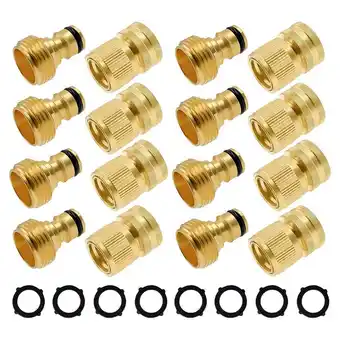 Walmart Garden Hose Quick Connector, Solid Brass 3/4 Inch GHT Thread Garden Quick Connect Kit brass 3826 offer