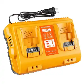 Walmart LiBatter DCB102 Dual-Ports Battery Charger Compatible DeWalt 12V 20V Max Lithium Battery offer