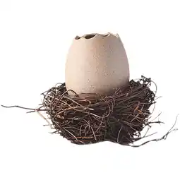 Walmart 1 Set Ceramic Eggshell Planter Unique Bird Egg Planter Portable Eggshell Vase with Bird Nest offer