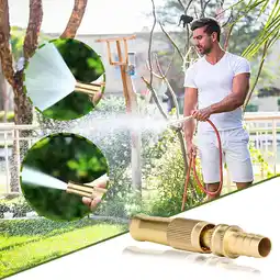 Walmart Leodye Outdoor Garden Faucet Brass Hose Connector Adapter Fitting Brass Nozzle offer