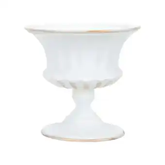 Walmart Metal Flower Planter Urn Pot, White Trumpet Vase for Wedding Table Centrepiece offer