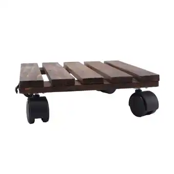 Walmart Square Wood Plant Pot Sturdy Planter Flower Stand Trolley Tray for Garden Outdoor Indoor - 25x25cm offer