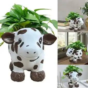 Walmart Plateau Cow Planter Pot Plateau Cow Resin Flowerpot Funny Planter Storage Containers Succulent 1265 offer