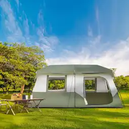 Walmart Ktaxon Camping Tent Instant Cabin Tent 8 Person 2 Room Huge Tent for Family with Storage Pockets offer