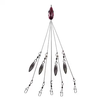 Walmart yelldesk Deals 5 Arms Umbrella Fishing Rig Bait Fishing Lures With Snap Swivels offer