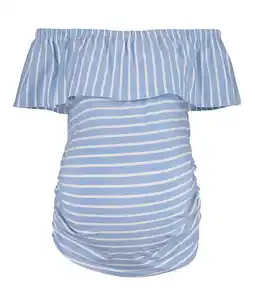 Walmart Times Two Short Sleeved Off-Shoulder Ruched Side Knit Maternity Top offer