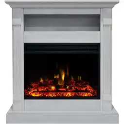 Walmart Hanover Drexel 34-Inch Electric Fireplace Heater with White Mantel offer