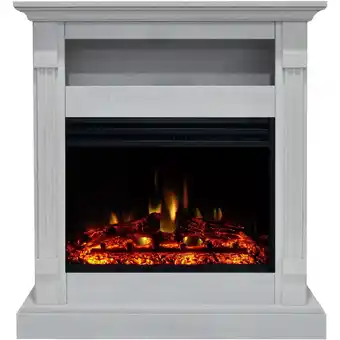 Walmart Hanover Drexel 34-Inch Electric Fireplace Heater with White Mantel offer