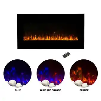 Walmart Trademark 42 in. Electric Fireplace Wall Mounted LED Fire & Ice Flame with Remote offer