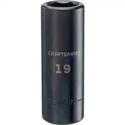 Walmart Craftsman Sockets, 1/2 Drive 19mm Metric Deep Imp CMMT16080 offer