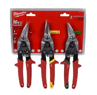 Walmart Milwaukee 3-Piece Aviation Snip Set (Left, Right, Straight) 48-22-4533 offer