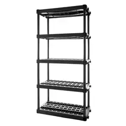 Walmart Plano 5-Shelf Heavy Duty Plastic Storage Shelves, 73 x 36 x 18, 750lb Capacity offer