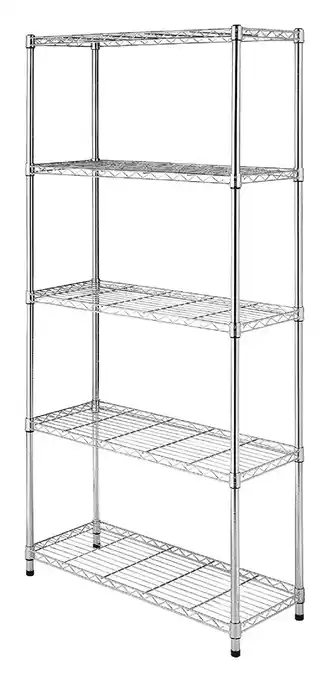 Walmart Whitmor Adjustable 36W x 14D x 72H 5-Shelf Freestanding Storage Shelves, Chrome, Adult Use offer